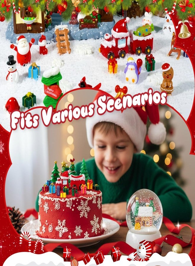 Bbiamsleep 100 Pcs Miniature Christmas Figurines Mini Resin Christmas Figurines Mini Santa Claus Snowman Xmas Trees Animals Gift Box Snowflake for Fairy Garden Xmas Snow Globes Village Decor - Image 5